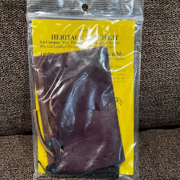 Boy Scout Craft Kit Lot. Neckerchief slide, leather pouch and Fleur De Lis kit. - Picture 3 of 7